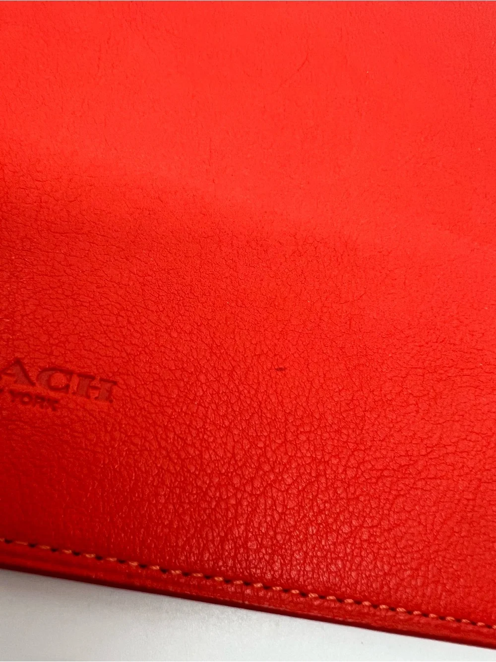 Coach Vermillion Leather Tablet Sleeve or document sleeve